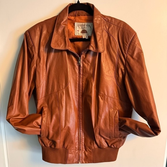 americana Other - Vintage Americana Leather Bomber Jacket 🧥80s/90s